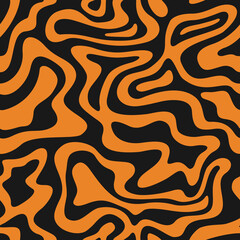 Seamless pattern with curve spots ornament. Abstract modern endless flat texture background. Vector illustration.