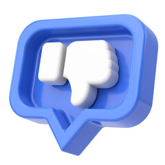 3D dislike icon. 3D illustration.