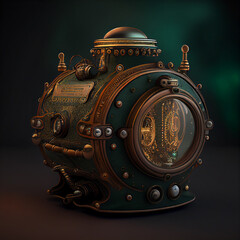 A steampunk generator created with generative AI technology