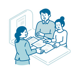 カップルに提案する女性