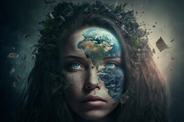 Gaia, mother earth. Generated AI