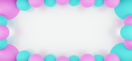 3d rendering sphere colorful pink and bluesky wallpaper