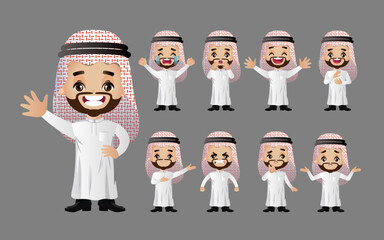 Cute Set - Set of business people with different emotion