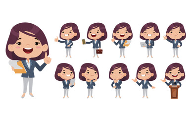 Set of people with different poses