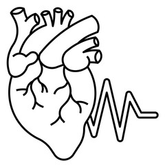 cardiac arrhythmias line icon