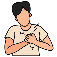 Fototapeta premium heart attack filled outline icon