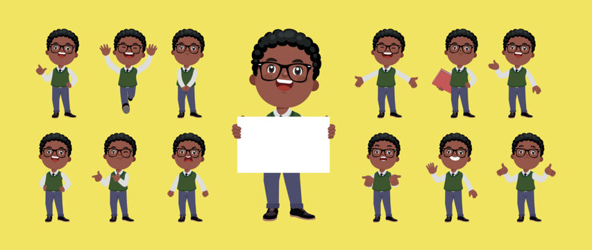 Set of people with different poses
