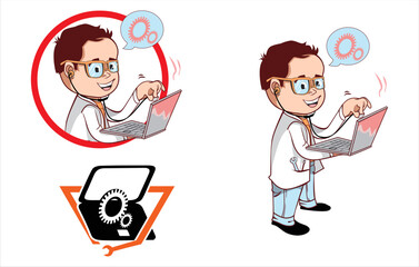 
cartoon characters that are suitable for use for computer repair services and similar services