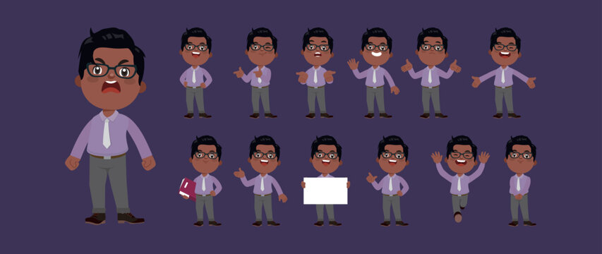 Set of people with different poses
