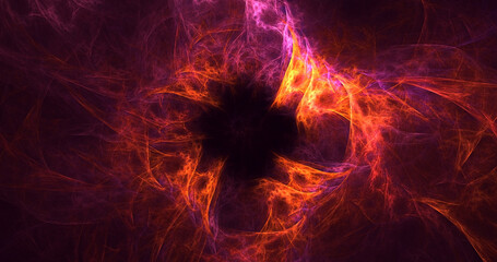 3D rendering abstract multicolor fractal light background