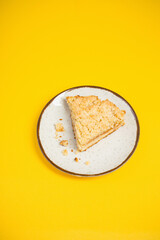 fruity shortcrust pastry pie on yellow background