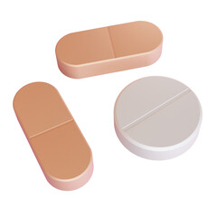 Medicine Tablets 3D Render
