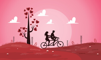 Fototapeta na wymiar valentines day illustration vector background design for romantic couple in valentines day