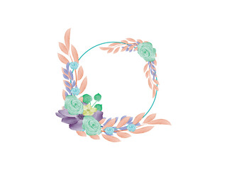 Watercolor floral frame