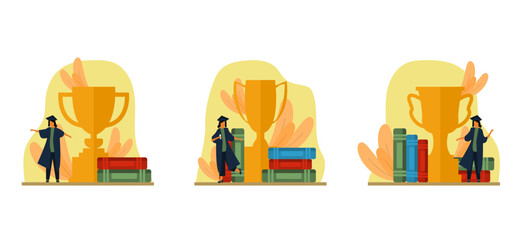 Flat Bundle Graduation Design Illustration