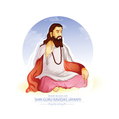 Vector Illustration
of happy Guru ravidas.