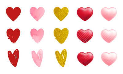 Heart icon set.