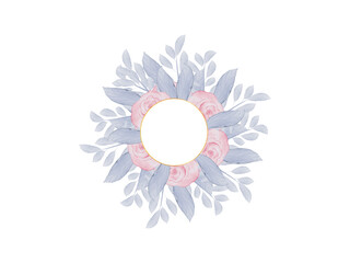 Watercolor floral frame