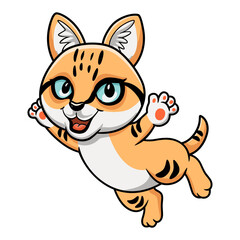 Cute sand cat cartoon flying