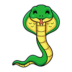 Fototapeta premium Cute little cobra snake cartoon