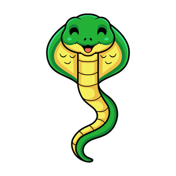 Cute little cobra snake cartoon