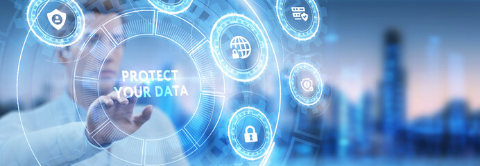 Cyber security data protection business technology privacy concept. Protect your data.