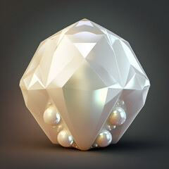 Pearl Crystal Milky White Stone AI Generated
