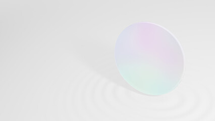 pastel circle mock-up on white waves. minimal idea concept, 3d render.