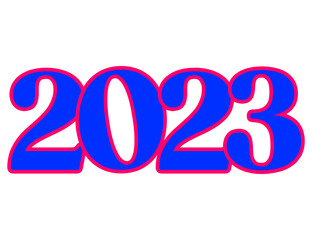 2023 text design. Simple style lines 2023