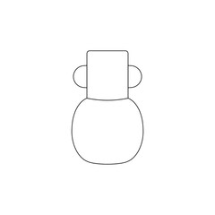 Ceramic Vase Outline Icon Illustration on White Background
