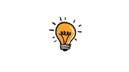 Light bulb idea concept  hand drawn illustration animation  - Powered by Adobe