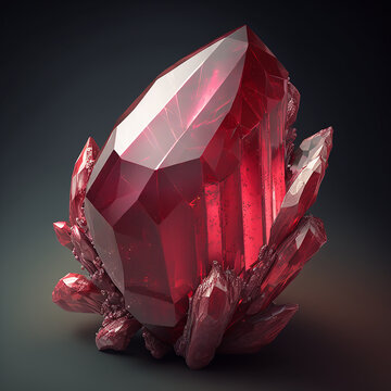 Ruby Crystal Red Stone Ai Generated