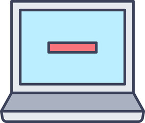 laptop computer and minus icon
