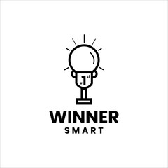 winner trophy logo design template