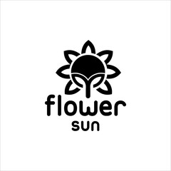 sun logo design flower concept