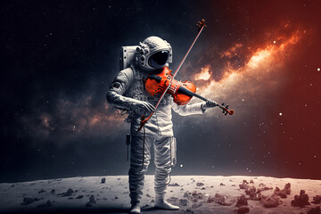 astronaut playing a violin Generative AI