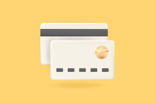 3D Vector realistic ATM card design. Vector editable icon.