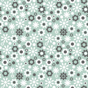 Simple delicate flowers. Seamless summer pattern © barberry