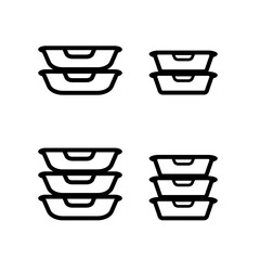 Food containers icon line symbol. Premium quality isolated storage element in trendy style.