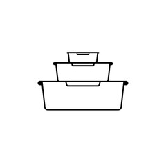 Food containers icon line symbol. Premium quality isolated storage element in trendy style. jpeg illustration jpg