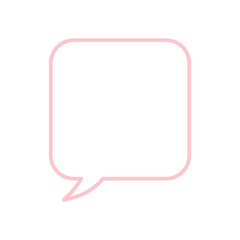 Pastel rounded square speech bubble outline stroke