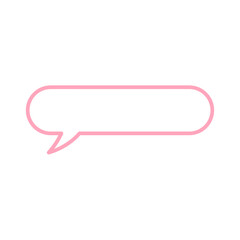 Pastel horizontal rectangle speech bubble outline stroke
