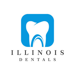 illinois dental logo design vector