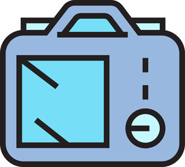 blue digital camera icon illustration