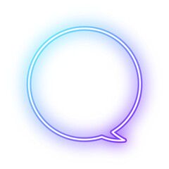 Neon speech bubble circle outline stroke