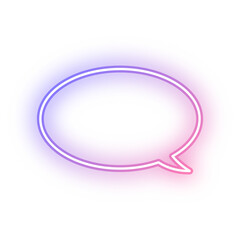 Neon speech bubble ellipse outline stroke