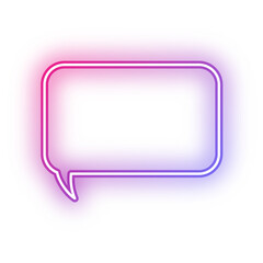 Neon speech bubble rounded rectangle outline stroke