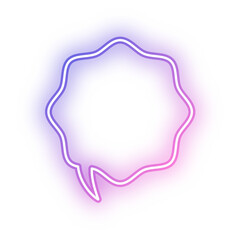 Neon speech bubble flower outline stroke