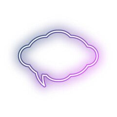 Fototapeta premium Neon speech bubble cloud outline stroke