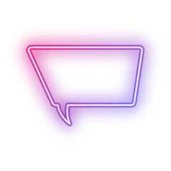 Neon speech bubble trapezoid outline stroke